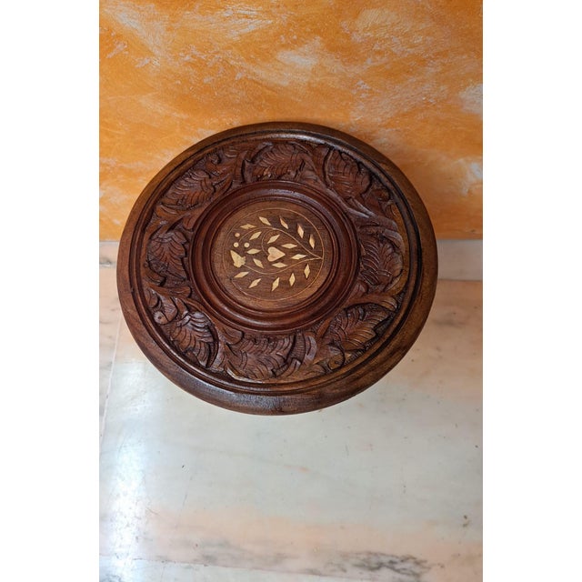 Vintage Hindu Side Table, 1980 For Sale - Image 9 of 11