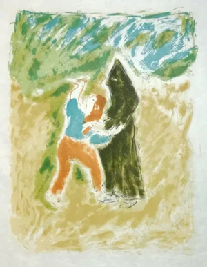 1962 Jules Cavailles Original Lithograph, Untitled 10