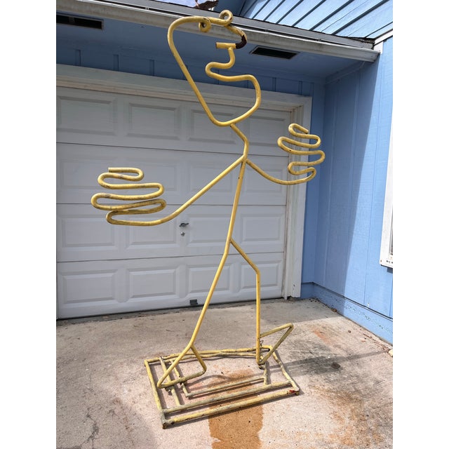 Mid-Century Modern 1990s Monumental Signed Barrett DeBusk “Walking Bod “ Steel Sculpture - 90” High For Sale - Image 3 of 12