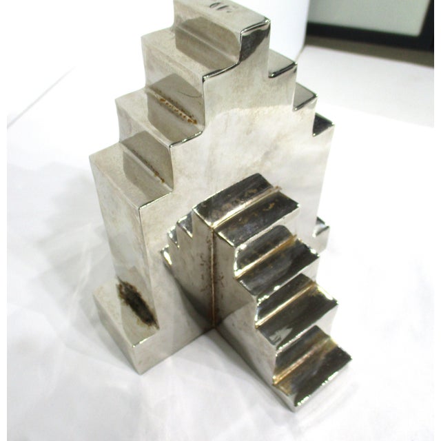 Early 20th Century 2 Chromed Automotive Industrial Jackstand Bookends For Sale - Image 5 of 10