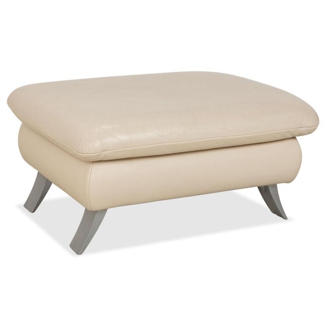 Leather Rossini Stool in Cream Beige from Koinor For Sale - Image 11 of 11