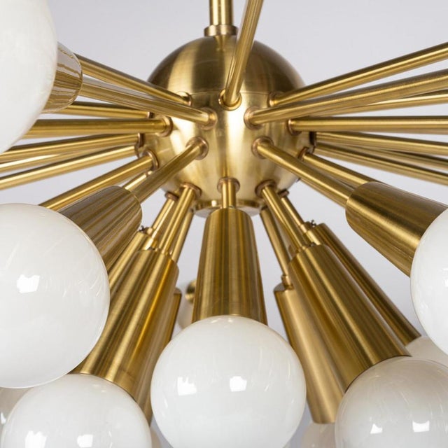 Gold Sputnik Chandelier from Kamenický Šenov, 1970s For Sale - Image 8 of 11