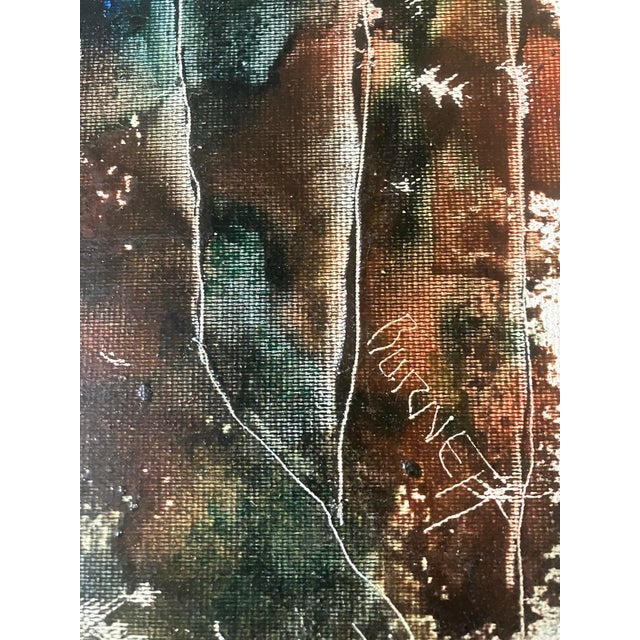 1970s 1970’s Original African American Artist Calvin Waller Burnett Abstract 3 Nudes Painting For Sale - Image 5 of 5