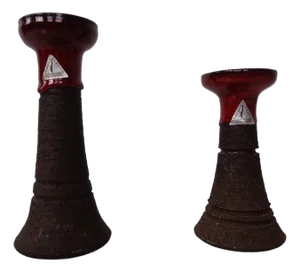 Danish Lava Ceramic Candleholders by Lehmann, 1960s, Set of 2