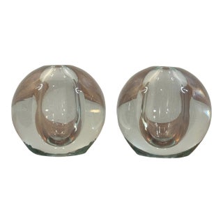 1960s Swedish Blown Glass Bud Vases, Pair, Scandinavian Modern For Sale