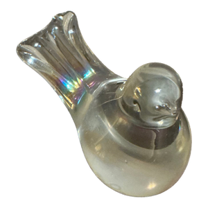 Beautiful Clear Iridescent Glass Bird