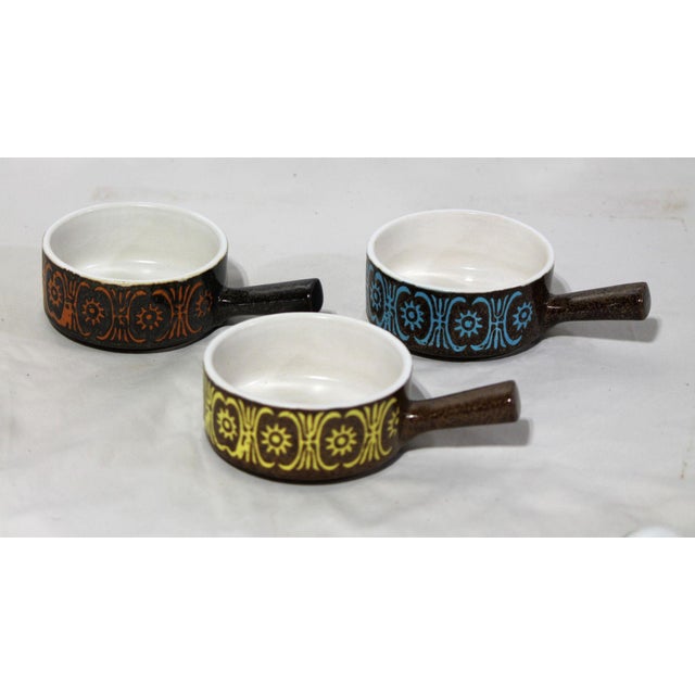 Japanese Vintage Japanese Otagiri Ceramic, Handled Soup Bowls - Set of 3 For Sale - Image 3 of 8