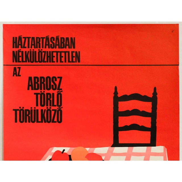 1970s 1970 Original Hungarian Poster, Never Miss Apples From Your Table (An Apple a Day) For Sale - Image 5 of 5