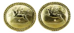 Late 20th Century Pair of Seidengang 18k "Pegasus" Earrings