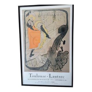 1996 Metropolitan Museum Toulouse-Lautrec “Jane Avril” Framed Exhibition Poster For Sale