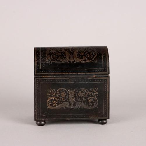 Neo-Renaissance Hand Decorated Iron Jewelry Box For Sale - Image 3 of 9