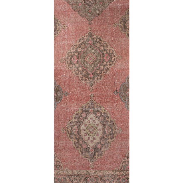 1960s 1960s Turkish Oushak Runner 2'6'' X 24'1'' For Sale - Image 5 of 12