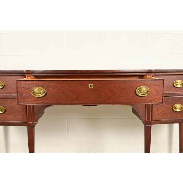 Brown Kindel Furniture Federal Inlaid Mahogany Sideboard Credenza, Newly Refinished For Sale - Image 8 of 17