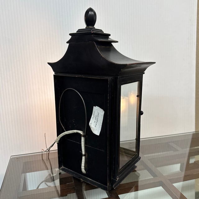 Pagoda Burnished Small Metal Wall Sconce For Sale - Image 10 of 12