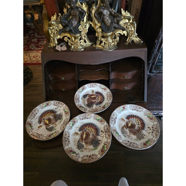 Cream Vintage Turkey Dinner Plates - 4 pcs For Sale - Image 8 of 8