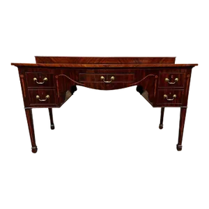 Antique George III Scottish Style Satinwood Inlaid Mahogany Serpentine Sideboard, Early 19th Century