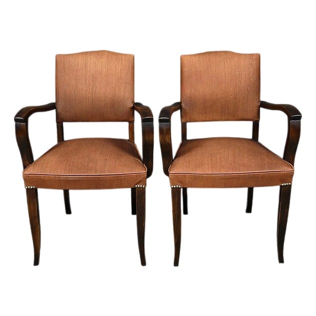 Bridge Chairs in Beechwood, 1940s, Set of 2 For Sale