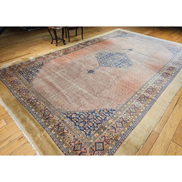 Persian Antique Persian Malayer Camel Hair Gallery Rug, Handwoven, Circa 1900 For Sale - Image 3 of 13