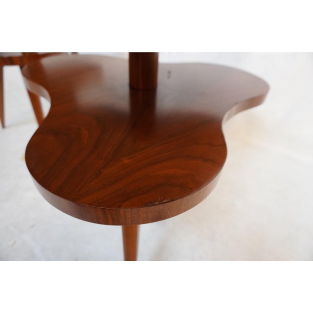 Brown Pair of Mid-Century Three Leaf Clover / Cloud Side Tables For Sale - Image 8 of 18