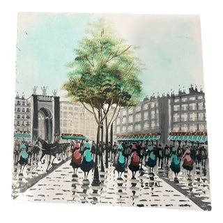 Vintage Oil Painting on Board Signed Lauri 1950s For Sale