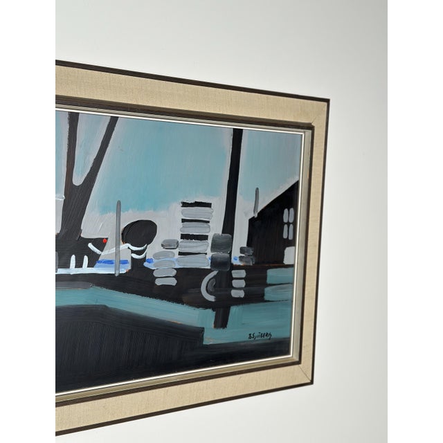 Bertil Sjöberg, Midnight Harbour, Oil on Panel, Framed For Sale - Image 5 of 18