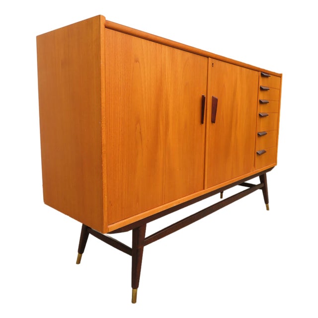VTG Mid Century Swedish Teak 6 Drawer Sideboard ~ Danish Modern Tv Stand Dresser For Sale