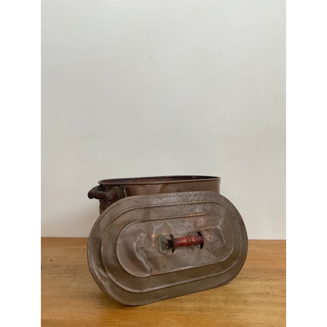 Antique Copper Boiler Tub With Lid For Sale - Image 9 of 18