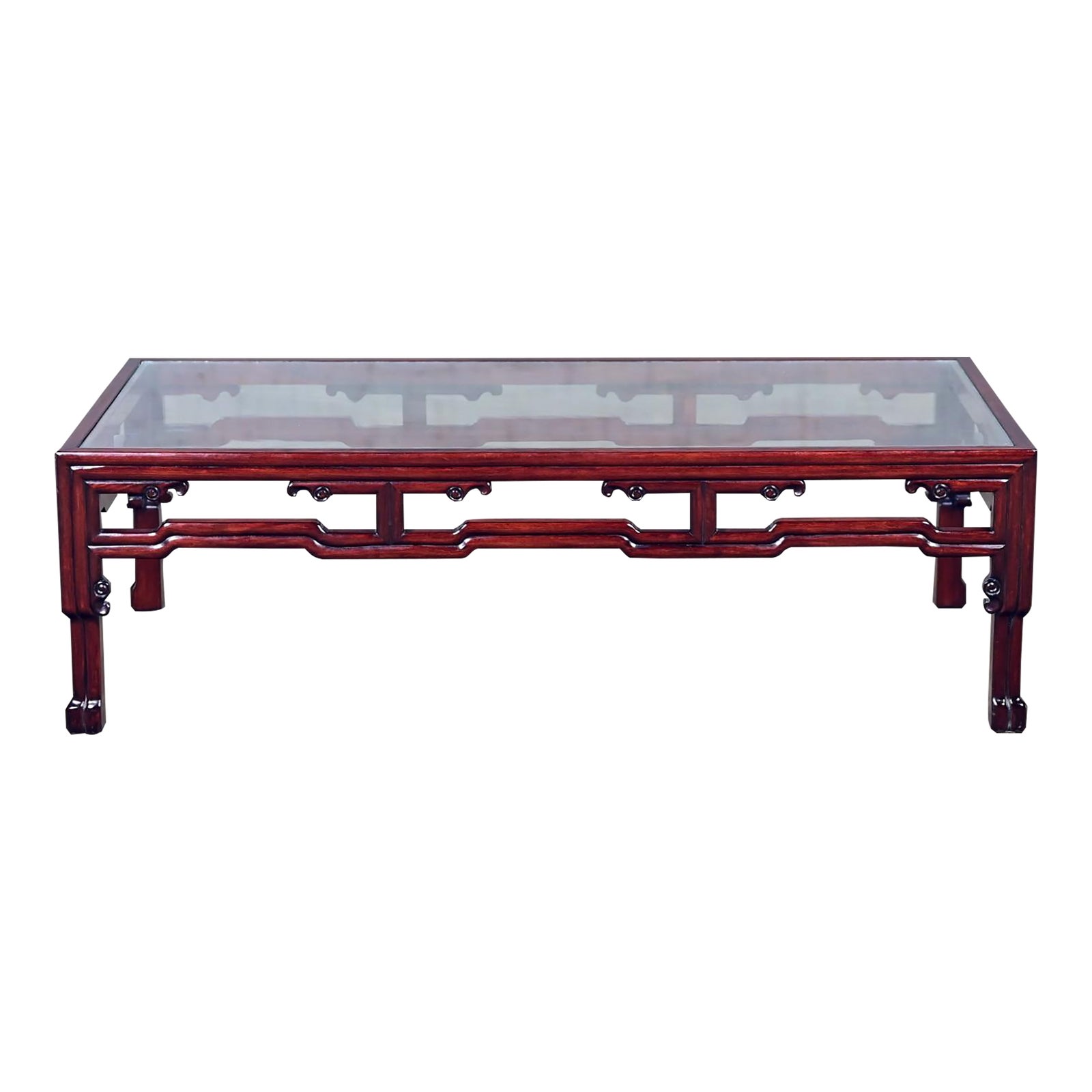 Late 20th Century Ming Style Rosewood Coffee Table With Rectangular ...