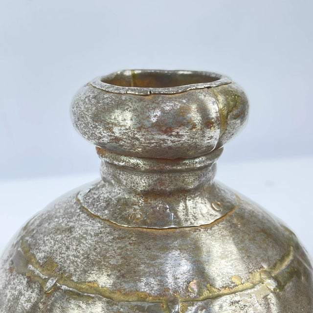 African Early 20th Century Indian Metal Bottle MATTER COLLECTION For Sale - Image 3 of 9