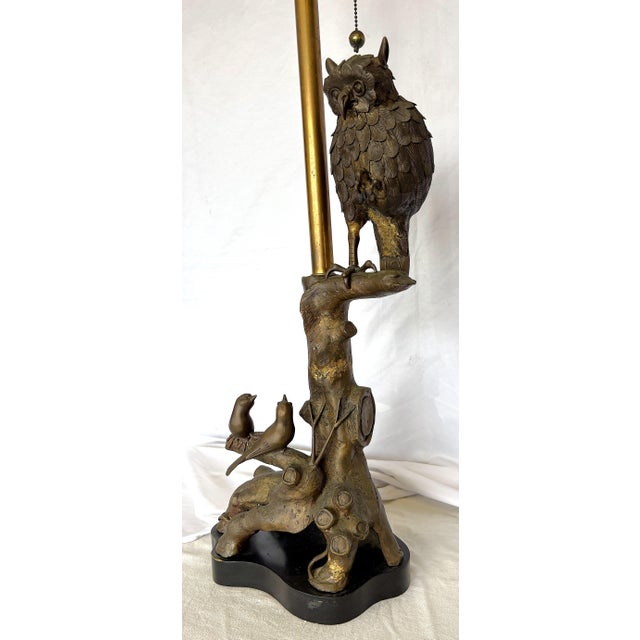 1960s Mid Century Modern Bronze Owl Lamp by Marbro Lamp Co. For Sale - Image 9 of 17
