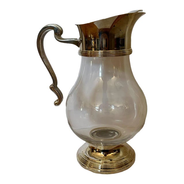 This elegant vintage Christofle crystal and silver plate pitcher is 1 of 2 in our Chairish store. A rare find, this piece...