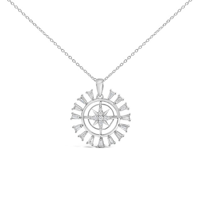 A talisman of direction and light, this star-kissed medallion captures the poetry of a night sky you can wear. An openwork...