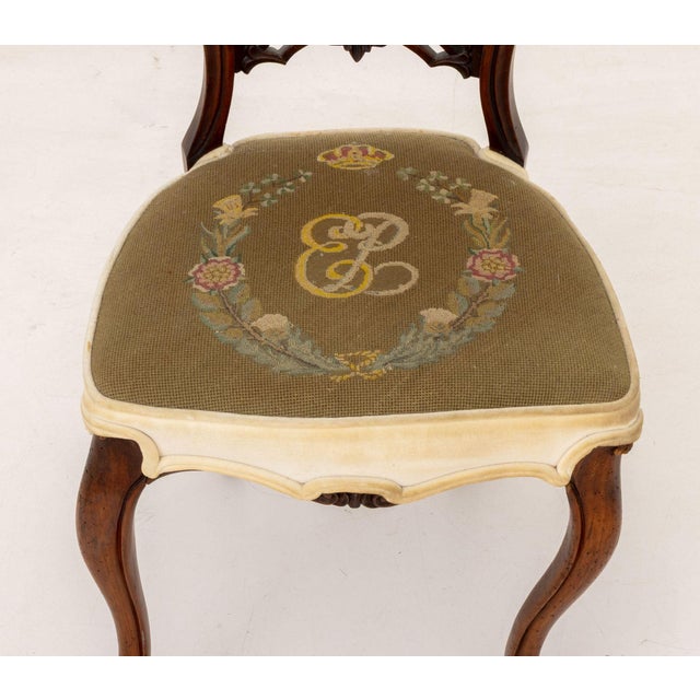 Elizabeth II Needlepoint Upholstered Chairs, 4 For Sale - Image 12 of 13