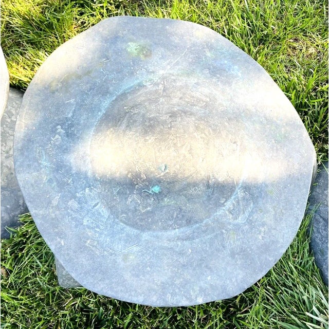 Gene Summers F31a Stool Set Bronze Outdoor Table Plant Stands 80s Brutalist For Sale In Dallas - Image 6 of 16