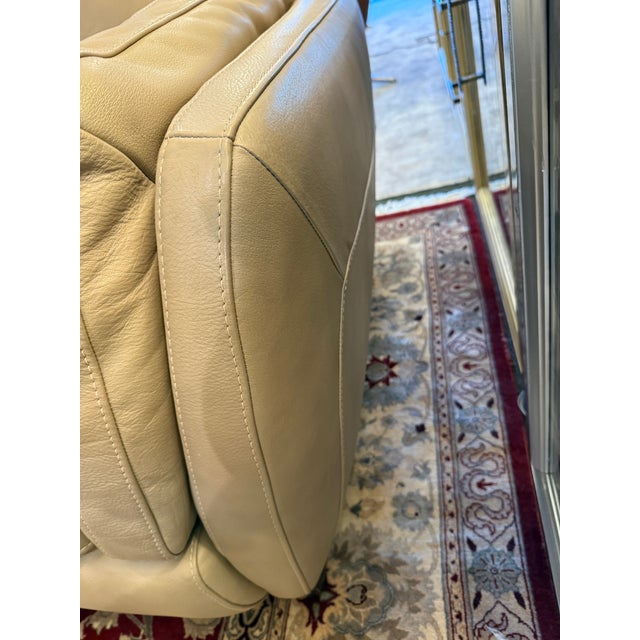 Natuzzi Editions Collection Leather Apartment Sofa For Sale - Image 9 of 12