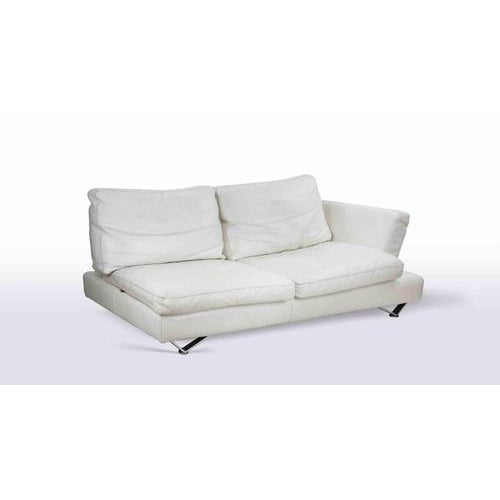 1970s Vintage White Leather Sofa Set, Italy, 1970s, Set of 2 For Sale - Image 5 of 11