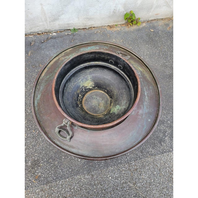 Asian Early 20th Century Copper Brazier Temple-Sized Censer with Bird Finial For Sale - Image 3 of 8