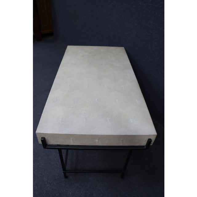 Lillian August for Hickory White Faux Shagreen Writing Desk For Sale - Image 9 of 17