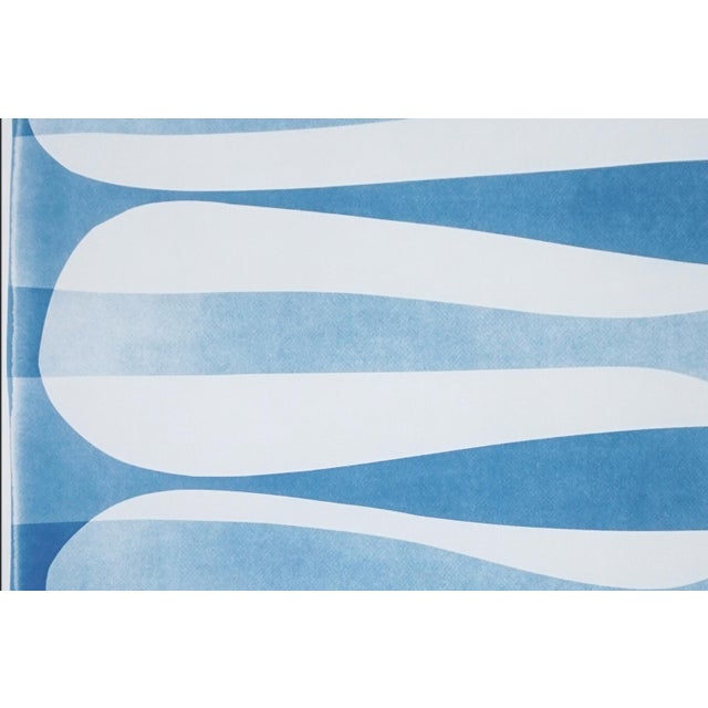 Blue Minimalist Elipse, Unique Monotype Cyanotype of Wavy Stripes in Blue Tone, 2026 by Kinf of Cyan For Sale - Image 8 of 8