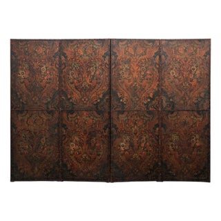 Mid 20th Century Italian Leather Room Divider, 9.5' X 7' Tall For Sale