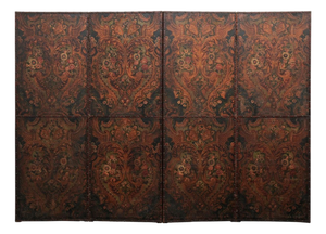 Mid 20th Century Italian Leather Room Divider, 9.5' X 7' Tall