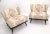 Pair of Wide Fan Back Shape Cone Leg Lounge Chairs For Sale - Image 10 of 13