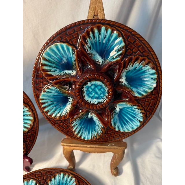Add a piece of legendary French ceramic history to your home with three stunning vintage Vallauris Majolica oyster plates,...