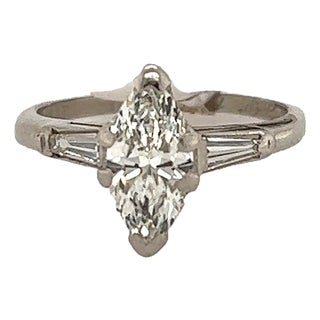 Late 20th Century 0.89 I VS1 MQ GIA Ring Ring, Size 6.5 For Sale