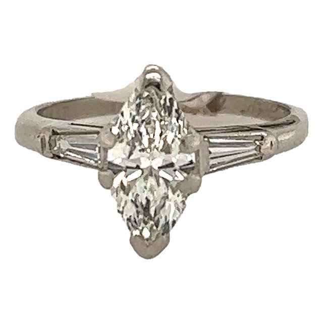 Late 20th Century 0.89 I VS1 MQ GIA Ring Ring, Size 6.5 For Sale