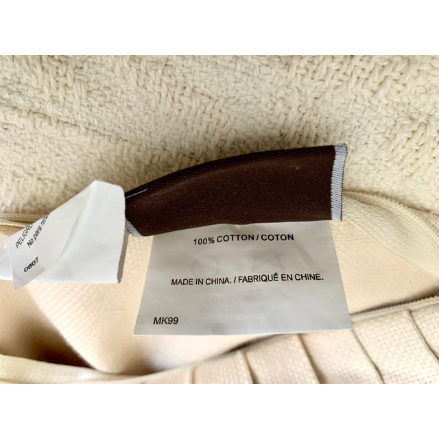 Michael Kors Throw Pillow Cover Cream Pleated Front Embellished With Golden Metallic For Sale In Miami - Image 6 of 12