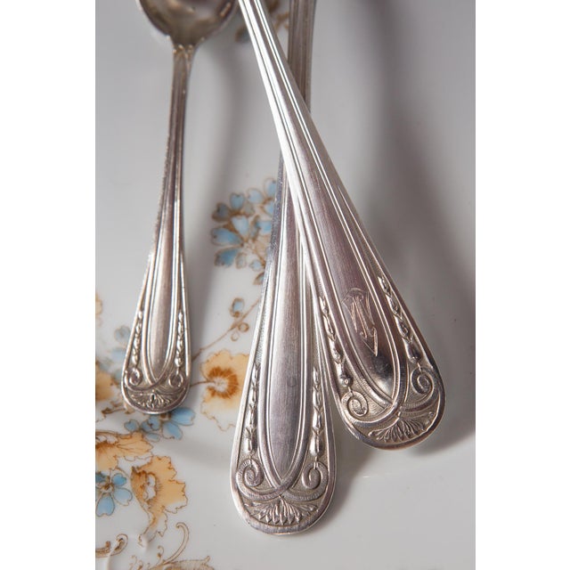 French Art Deco Cutlery Service for 12 with T C Initials from Apollo, 1930s, Set of 38 For Sale - Image 3 of 11