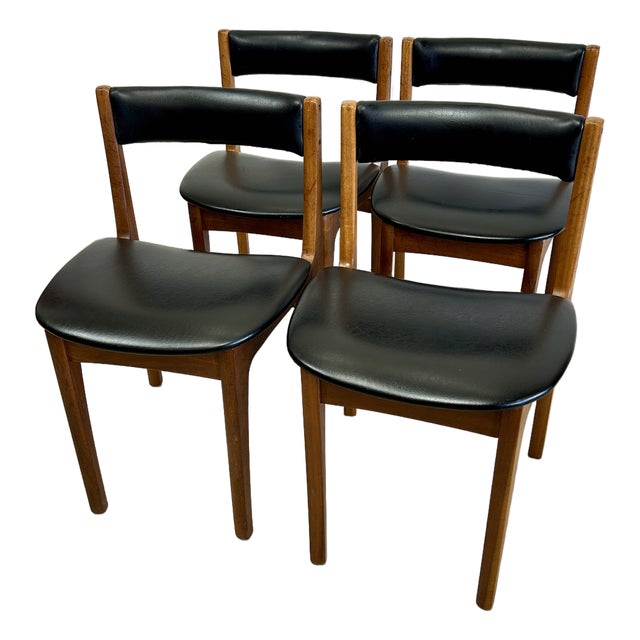 Vintage Mid-Century Teak Dining Chairs Four in the Style of Tom Robertson for McIntosh For Sale