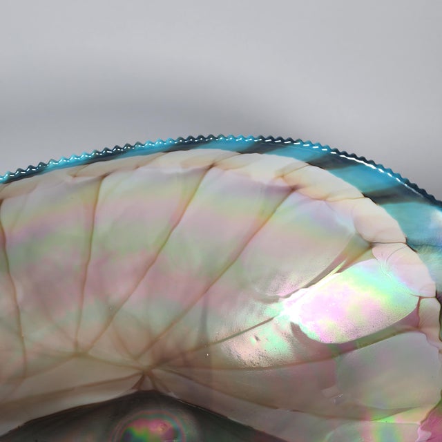 Murano Art Glass Shell Bowl Venice Centerpiece Iridescent Italy Handmade For Sale - Image 11 of 14