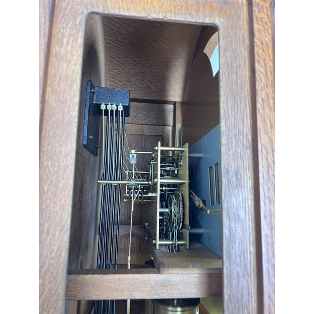 Vintage French Louis Style Oak Grandfather Clock For Sale - Image 12 of 14
